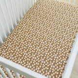 Mustard Floral Bamboo Stretch Crib Sheet | Milk & Baby