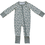 Light Green Daisy Bamboo Zipper | Milk & Baby