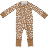 Mustard Floral Ribbed Bamboo Zipper | Milk & Baby