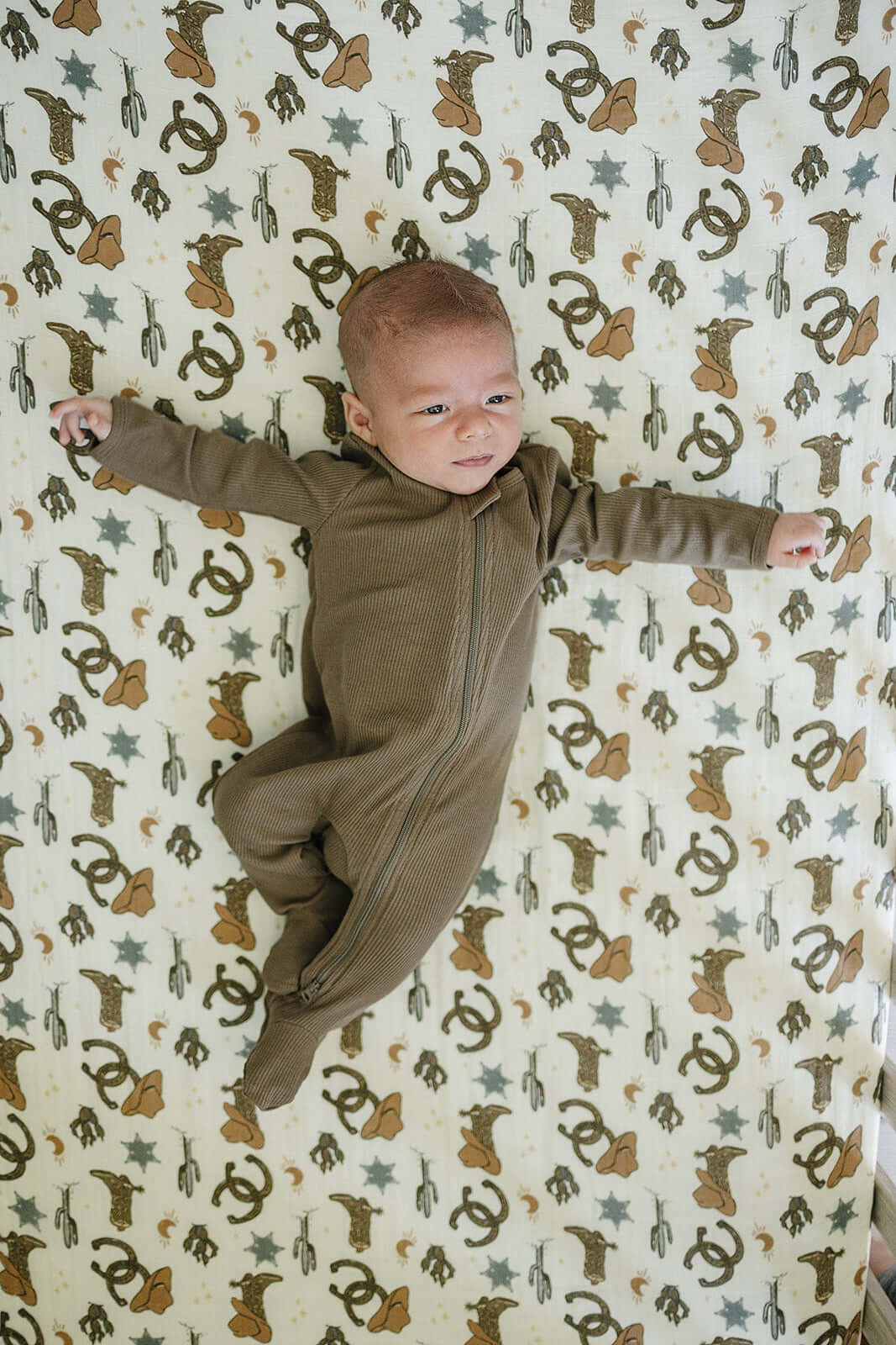 Outlaw Cowboy Muslin Crib Sheet | Milk & Baby