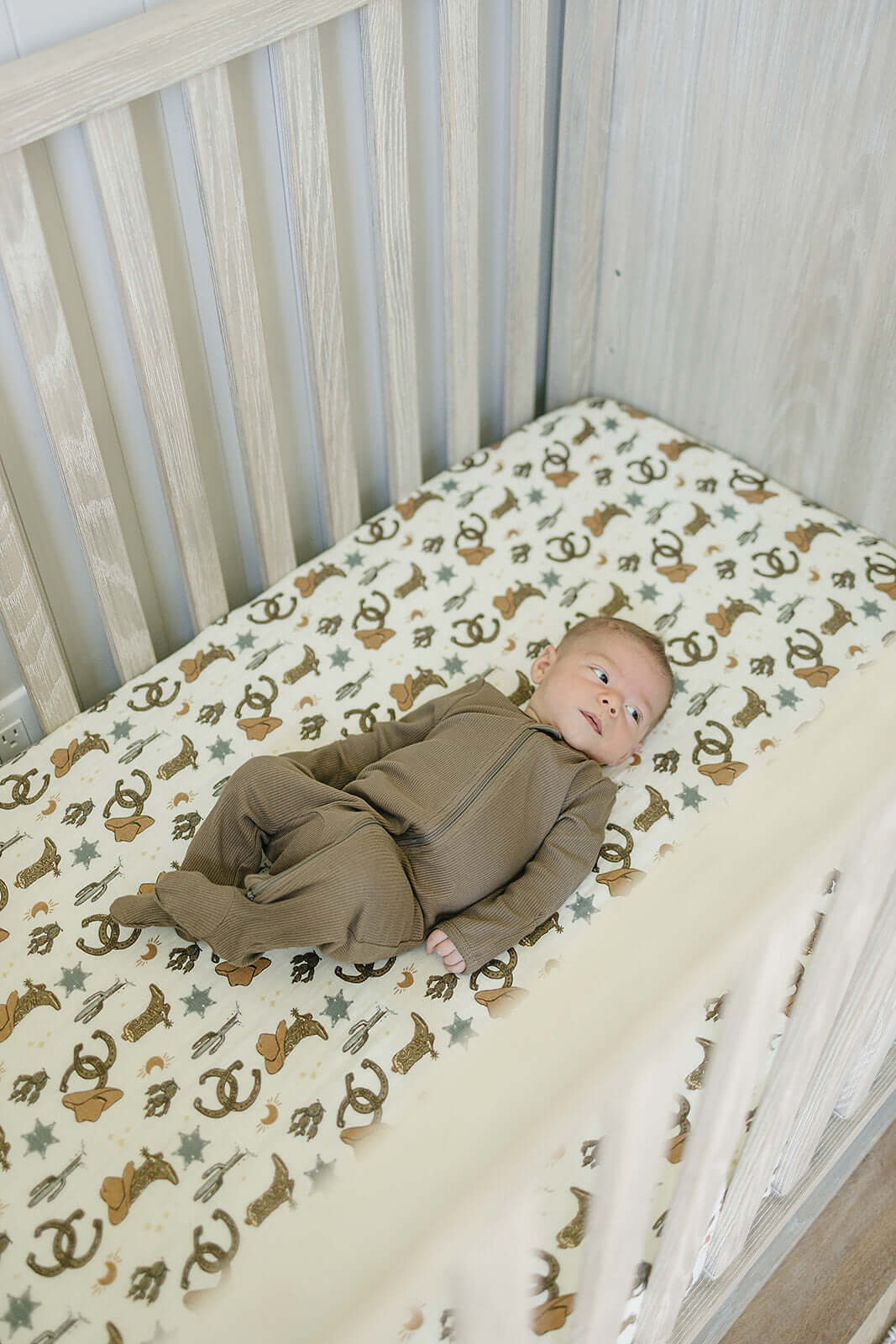 Outlaw Cowboy Muslin Crib Sheet | Milk & Baby