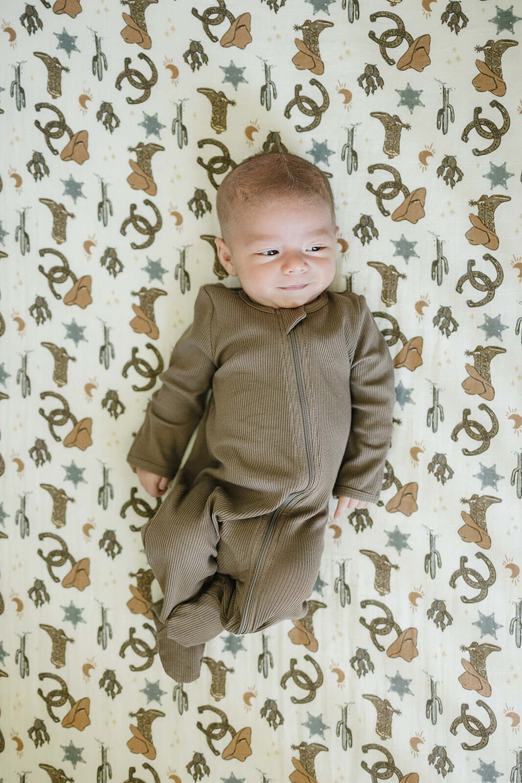 Outlaw Cowboy Muslin Crib Sheet | Milk & Baby