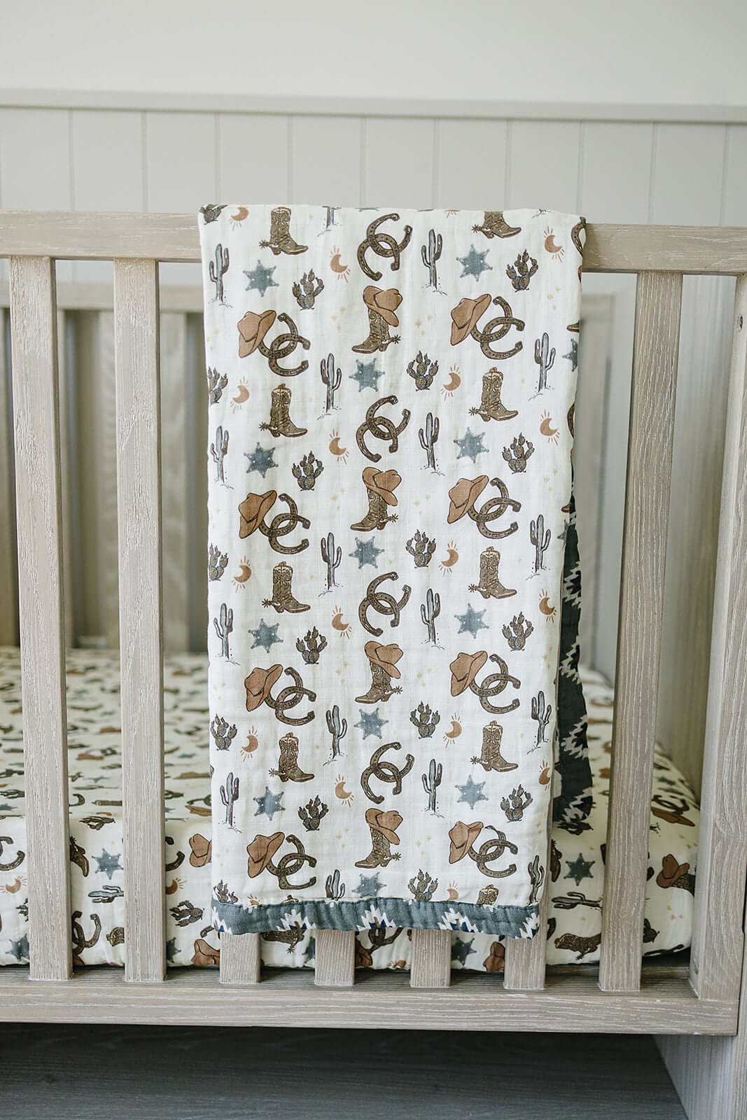 Outlaw Cowboy Muslin Crib Sheet | Milk & Baby