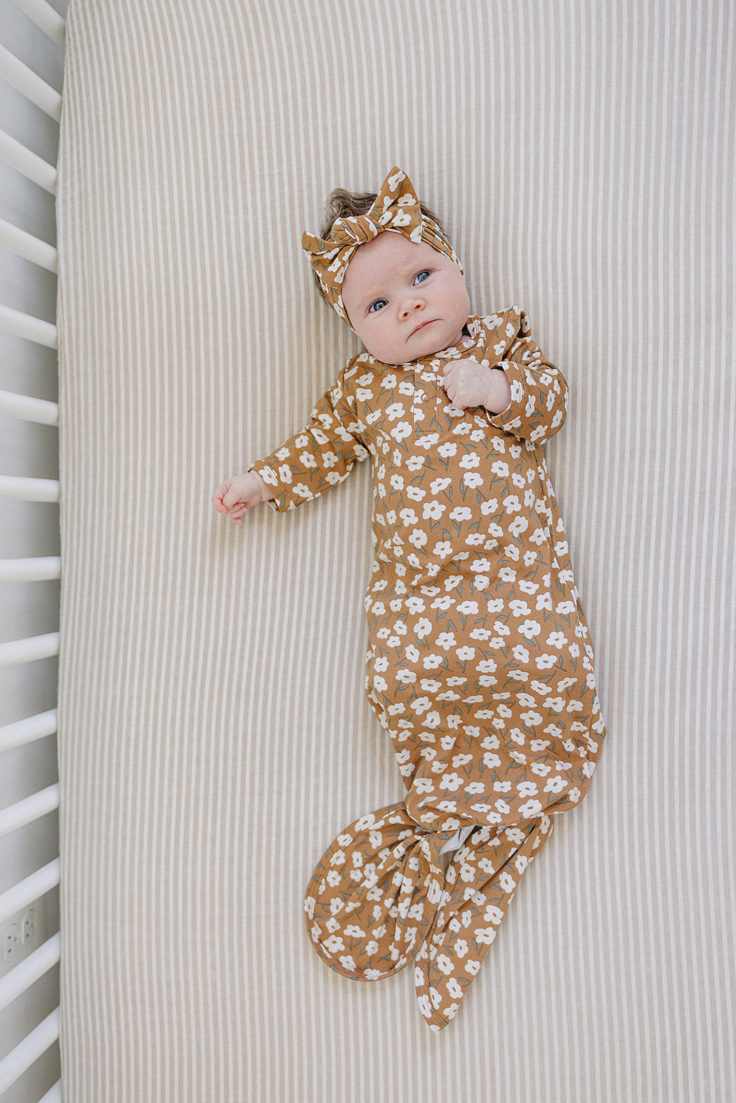 Mustard Floral Bamboo Head Wrap | Milk & Baby