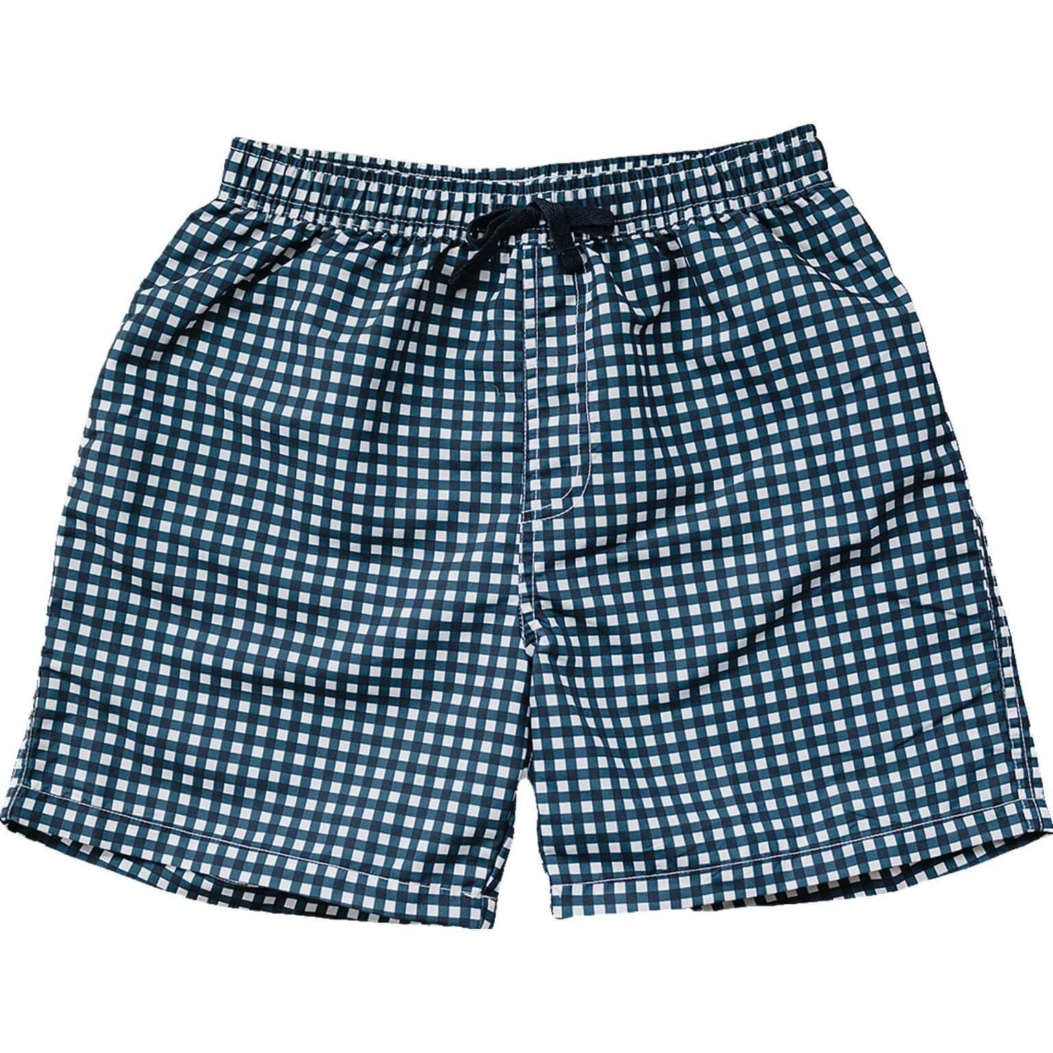 Navy Gingham Adult Men's Swim Shorts | Milk & Baby