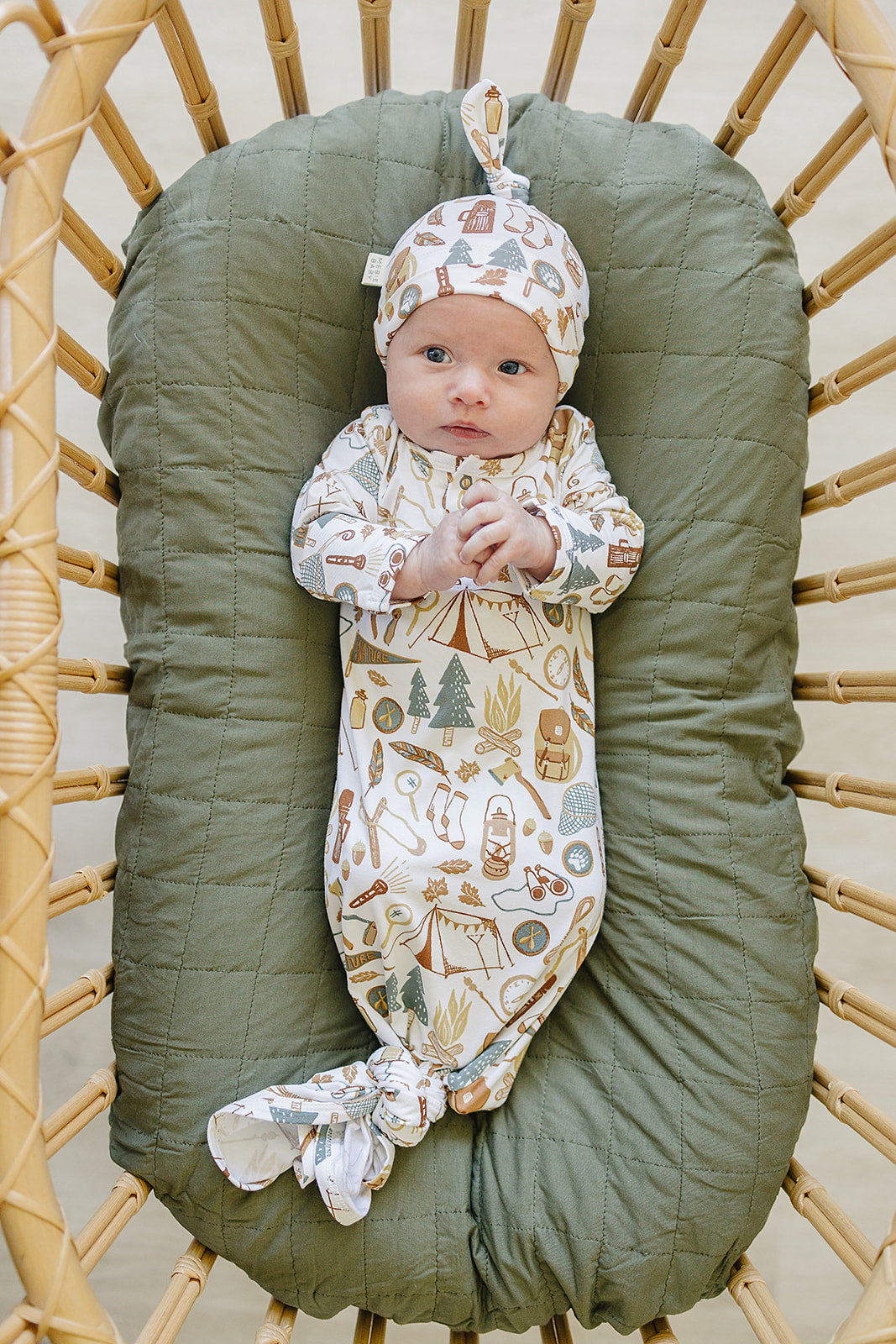 Camping Trip Bamboo Newborn Knot Hat | Milk & Baby