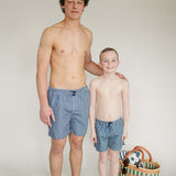 Navy Gingham Adult Men's Swim Shorts | Milk & Baby