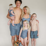 Navy Gingham One-Piece | Milk & Baby