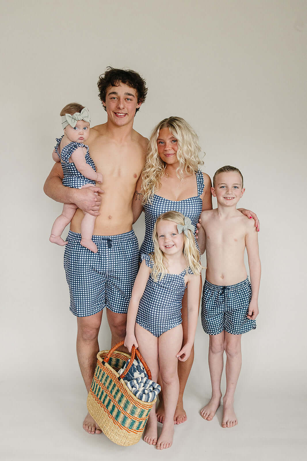 Navy Gingham One-Piece | Milk & Baby