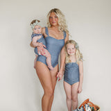 Navy Gingham One-Piece | Milk & Baby