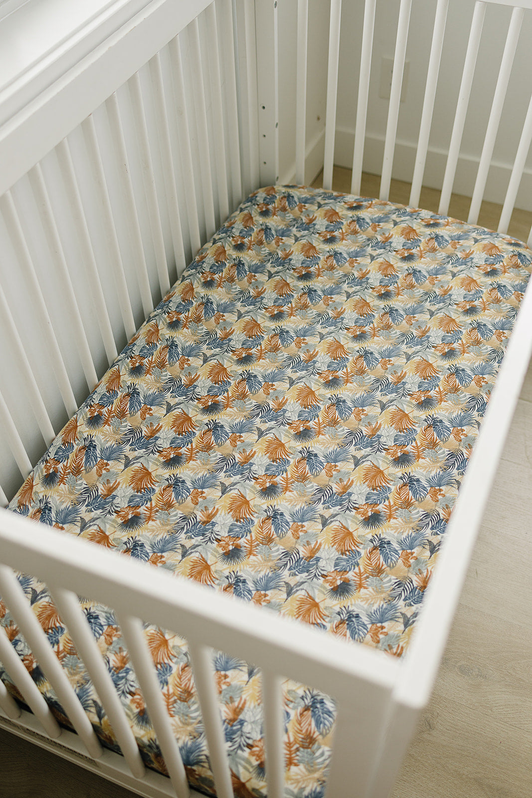 Paradise Palms Muslin Crib Sheet | Milk & Baby
