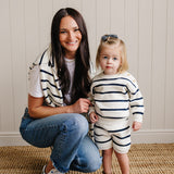 Navy Stripe Adult Knit Sweater | Milk & Baby