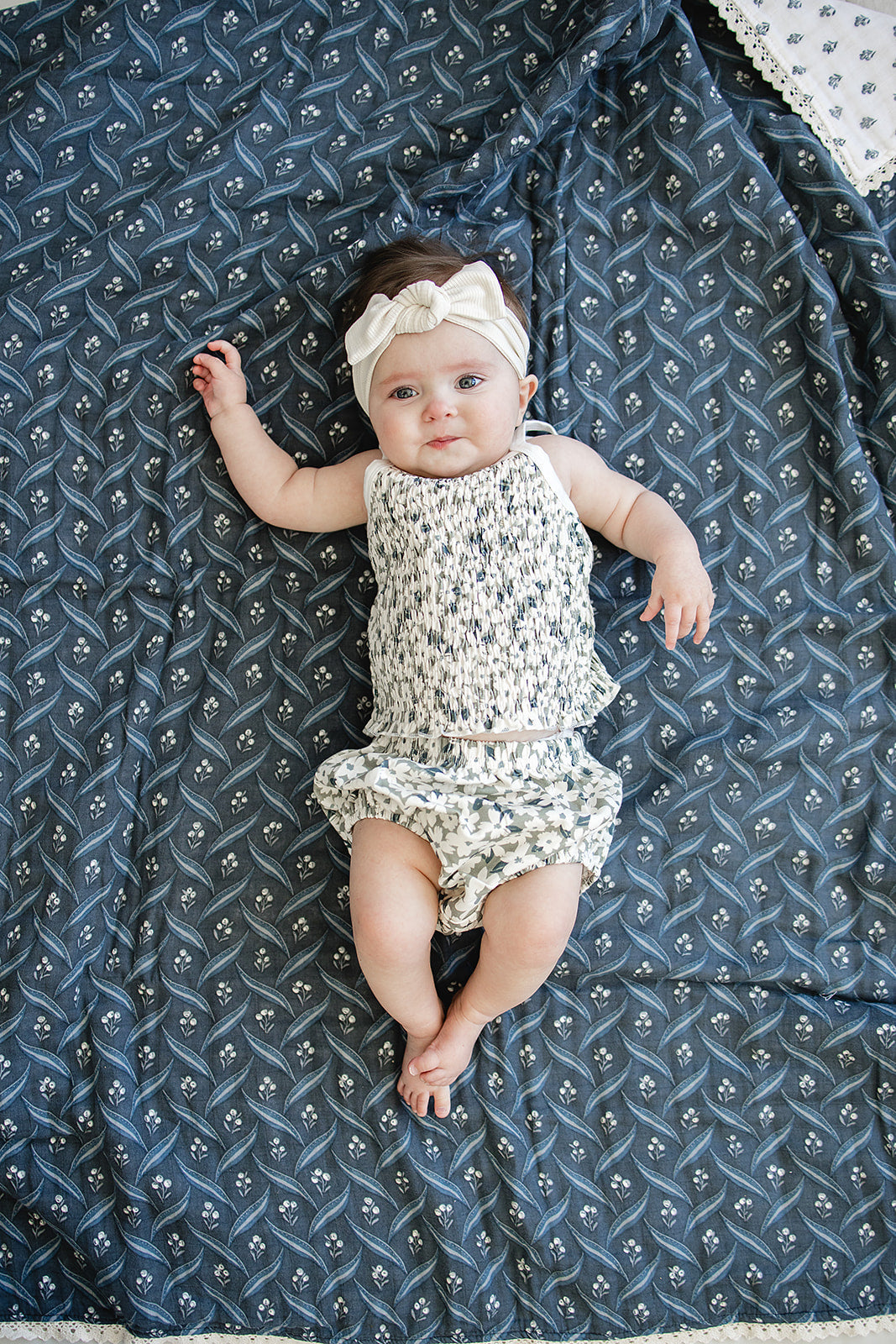 Ruched Floral Bloomer Set | Milk & Baby