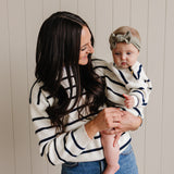 Navy Stripe Adult Knit Sweater | Milk & Baby