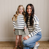 Navy Stripe Adult Knit Sweater | Milk & Baby