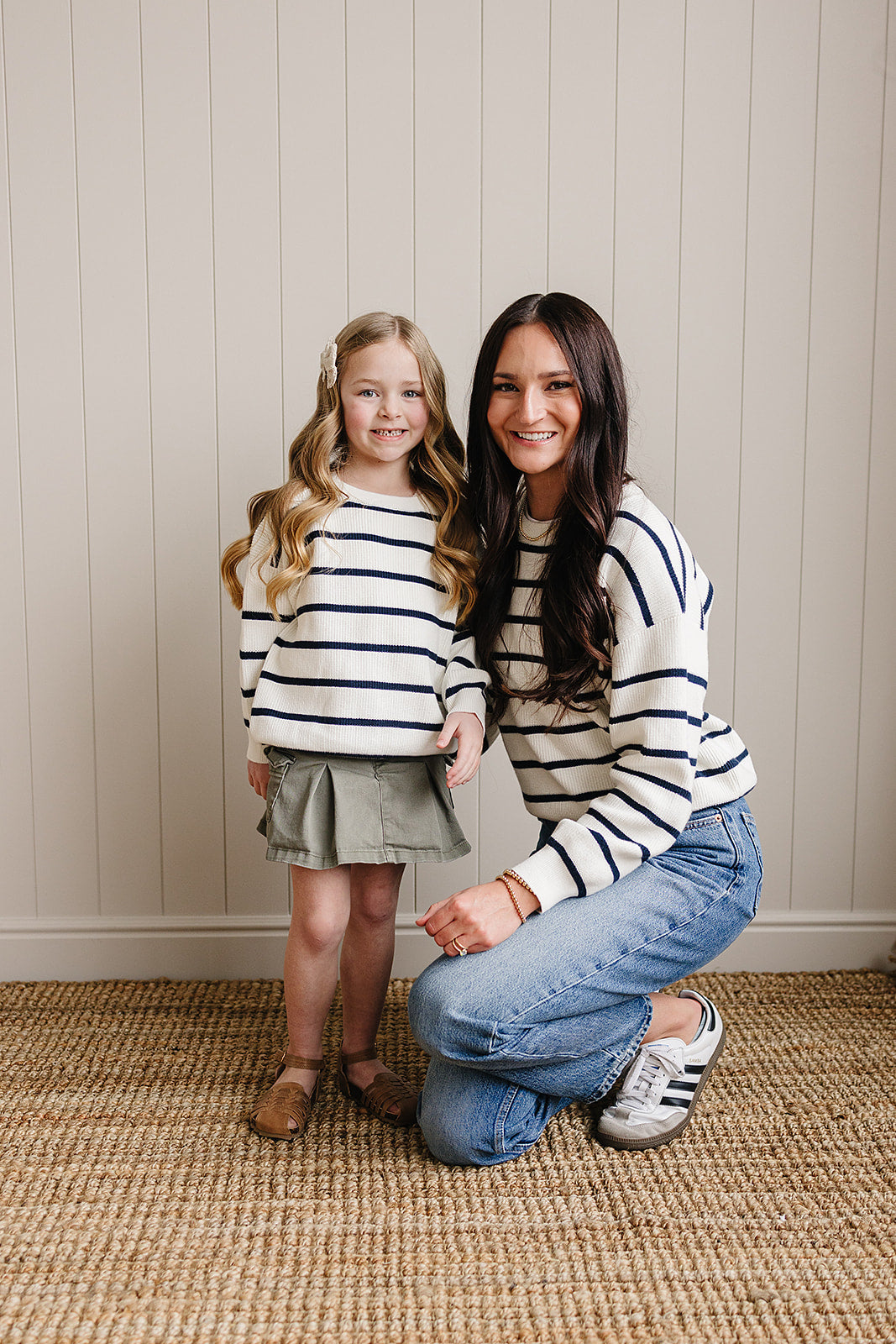 Navy Stripe Adult Knit Sweater | Milk & Baby