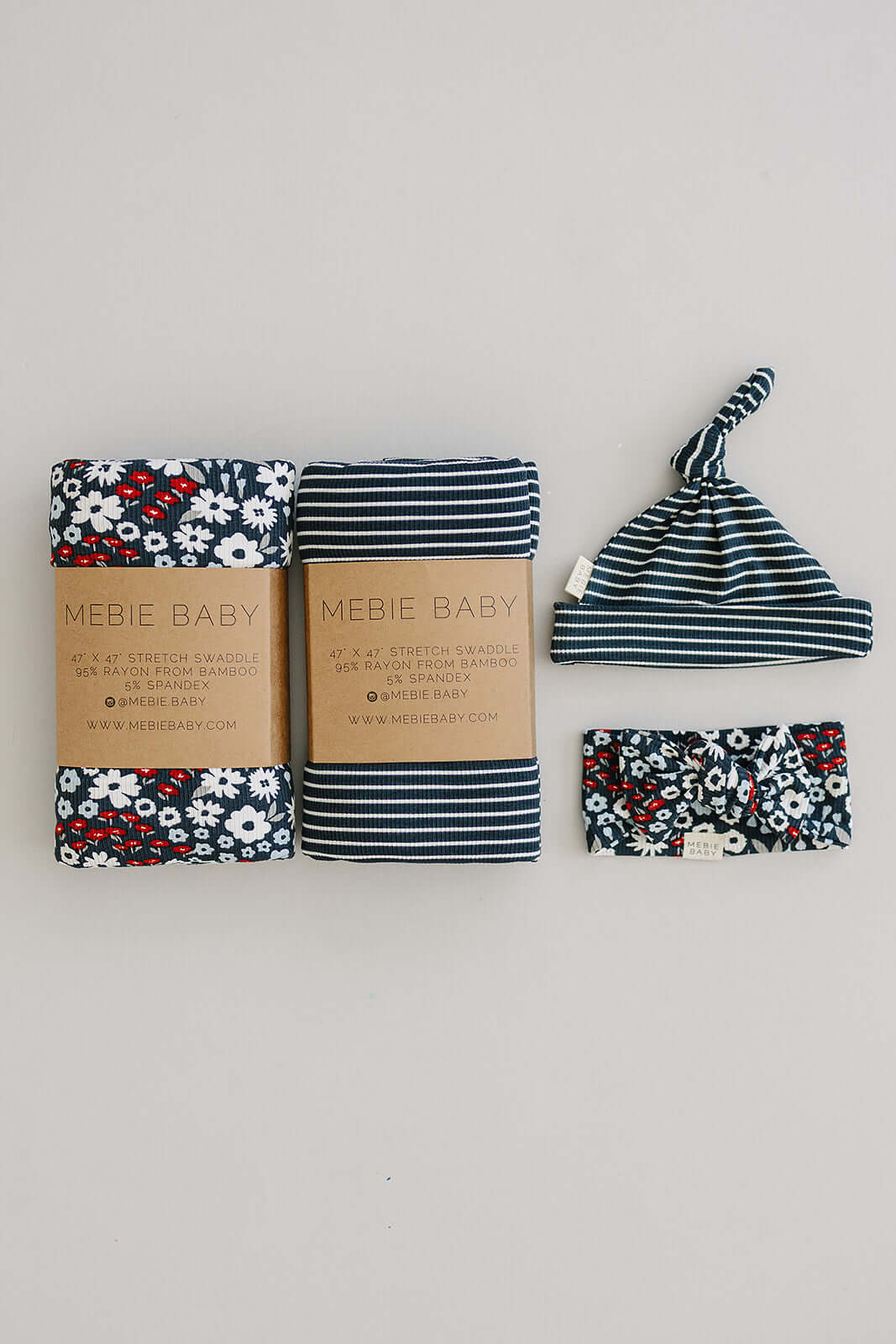 Americana Floral Ribbed Bamboo Head Wrap | Milk & Baby