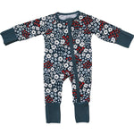 Americana Floral Ribbed Bamboo Zipper | Milk & Baby