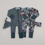 Americana Floral Ribbed Bamboo Zipper | Milk & Baby