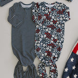 Americana Floral Bamboo Knot Gown | Milk & Baby