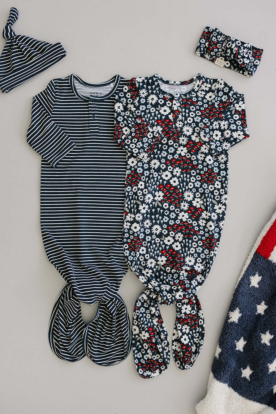 Americana Floral Bamboo Knot Gown | Milk & Baby