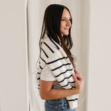Navy Stripe Adult Knit Sweater | Milk & Baby