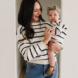 Navy Stripe Adult Knit Sweater | Milk & Baby