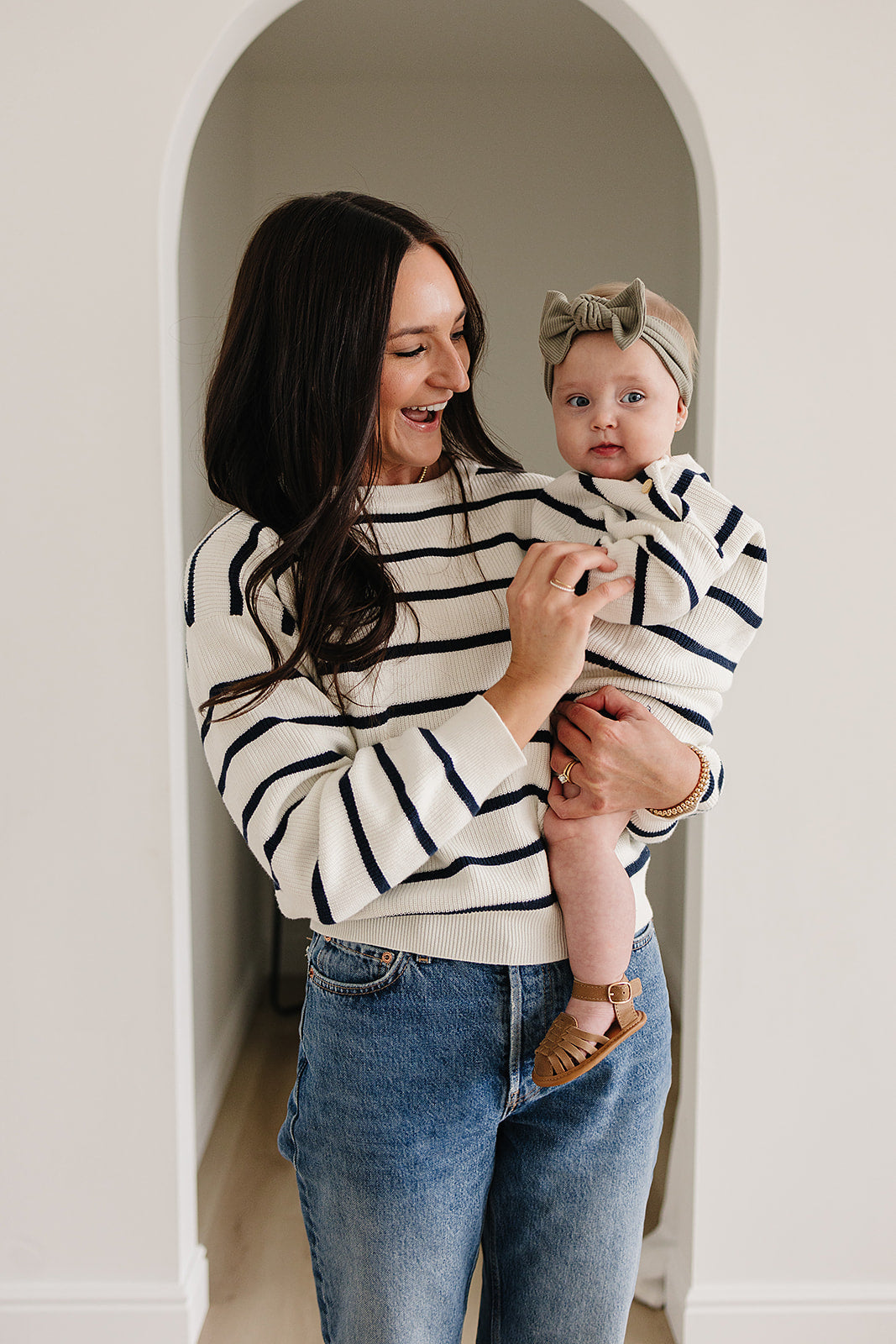 Navy Stripe Adult Knit Sweater | Milk & Baby
