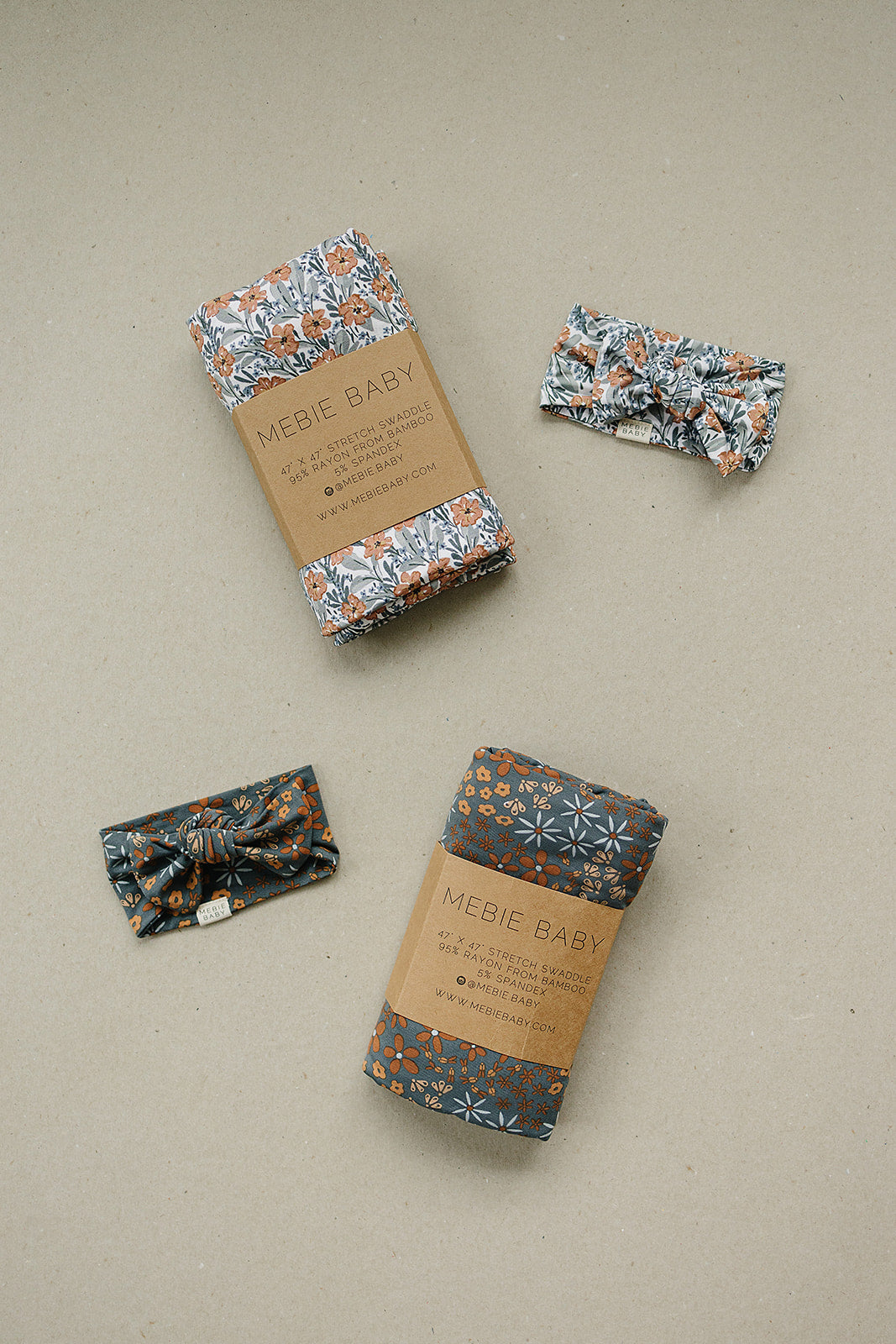 Navy Floral Bamboo Head Wrap | Milk & Baby