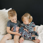 Americana Floral Ribbed Bamboo Zipper | Milk & Baby