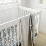 Midnight Floral Muslin Crib Sheet | Milk & Baby