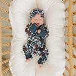 Americana Floral Ribbed Bamboo Zipper | Milk & Baby