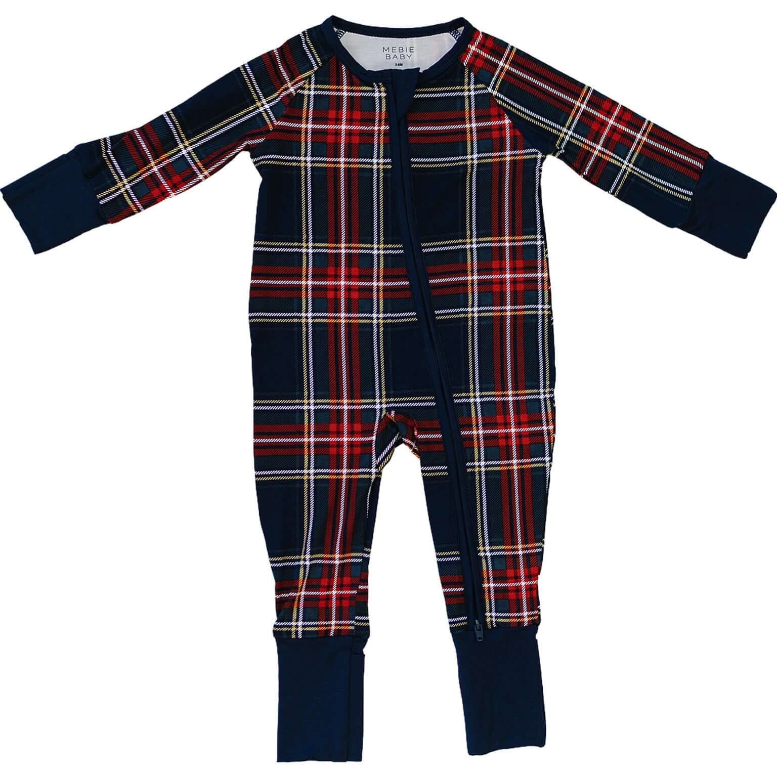 Christmas Plaid Bamboo Zipper | Milk & Baby