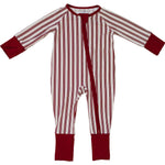 Red Stripes Bamboo Zipper | Milk & Baby