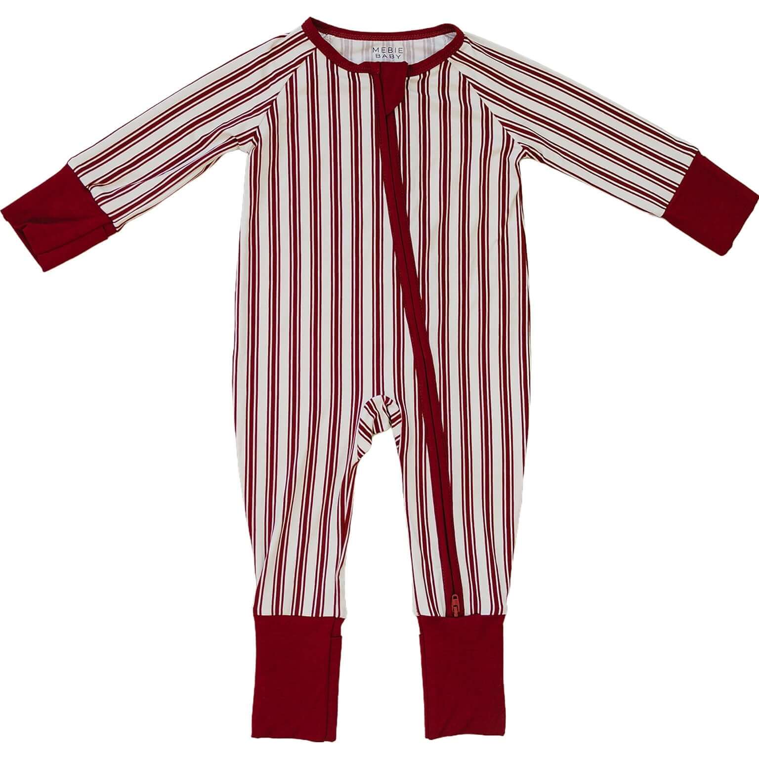 Red Stripes Bamboo Zipper | Milk & Baby