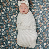Midnight Floral Muslin Crib Sheet | Milk & Baby