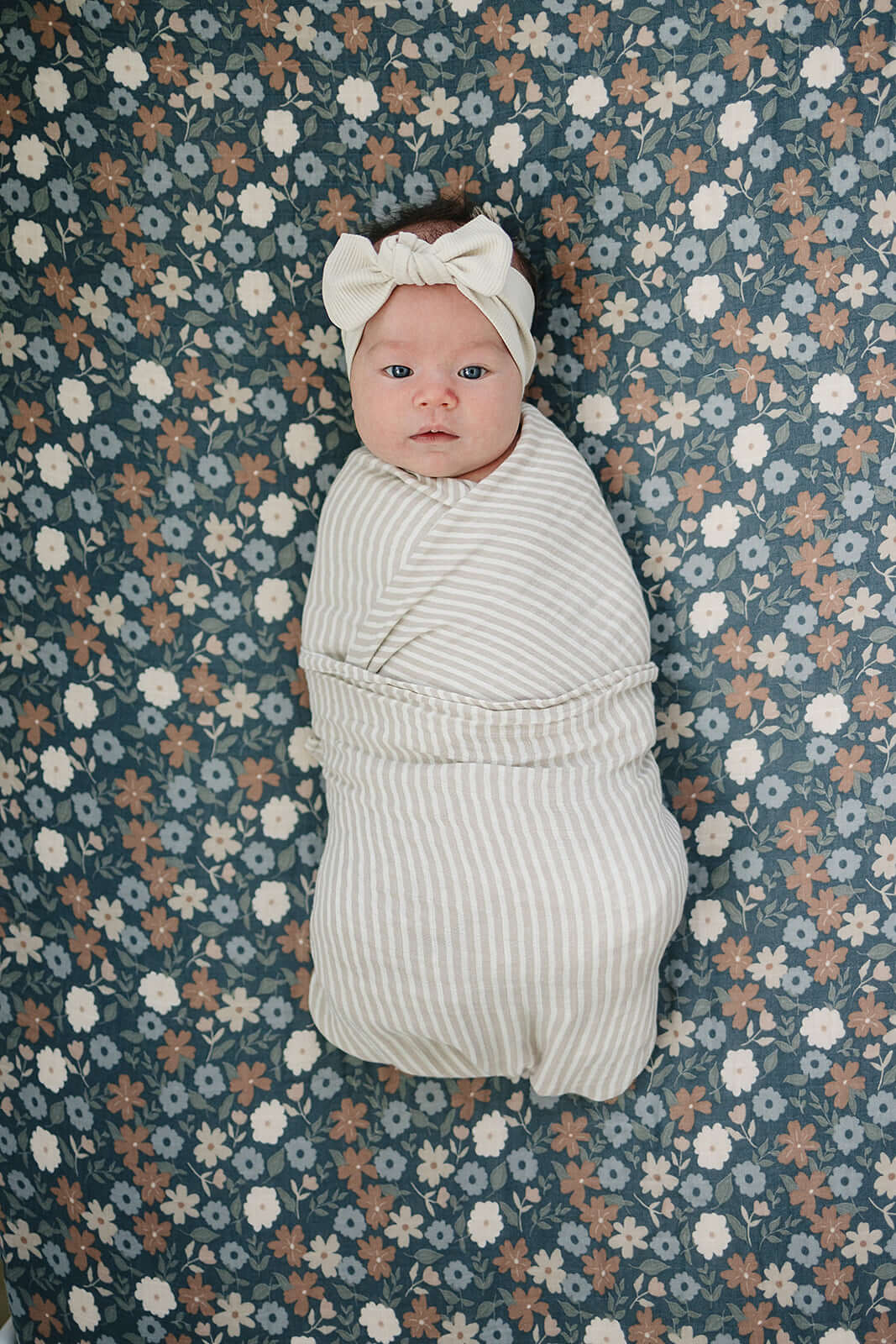 Midnight Floral Muslin Crib Sheet | Milk & Baby