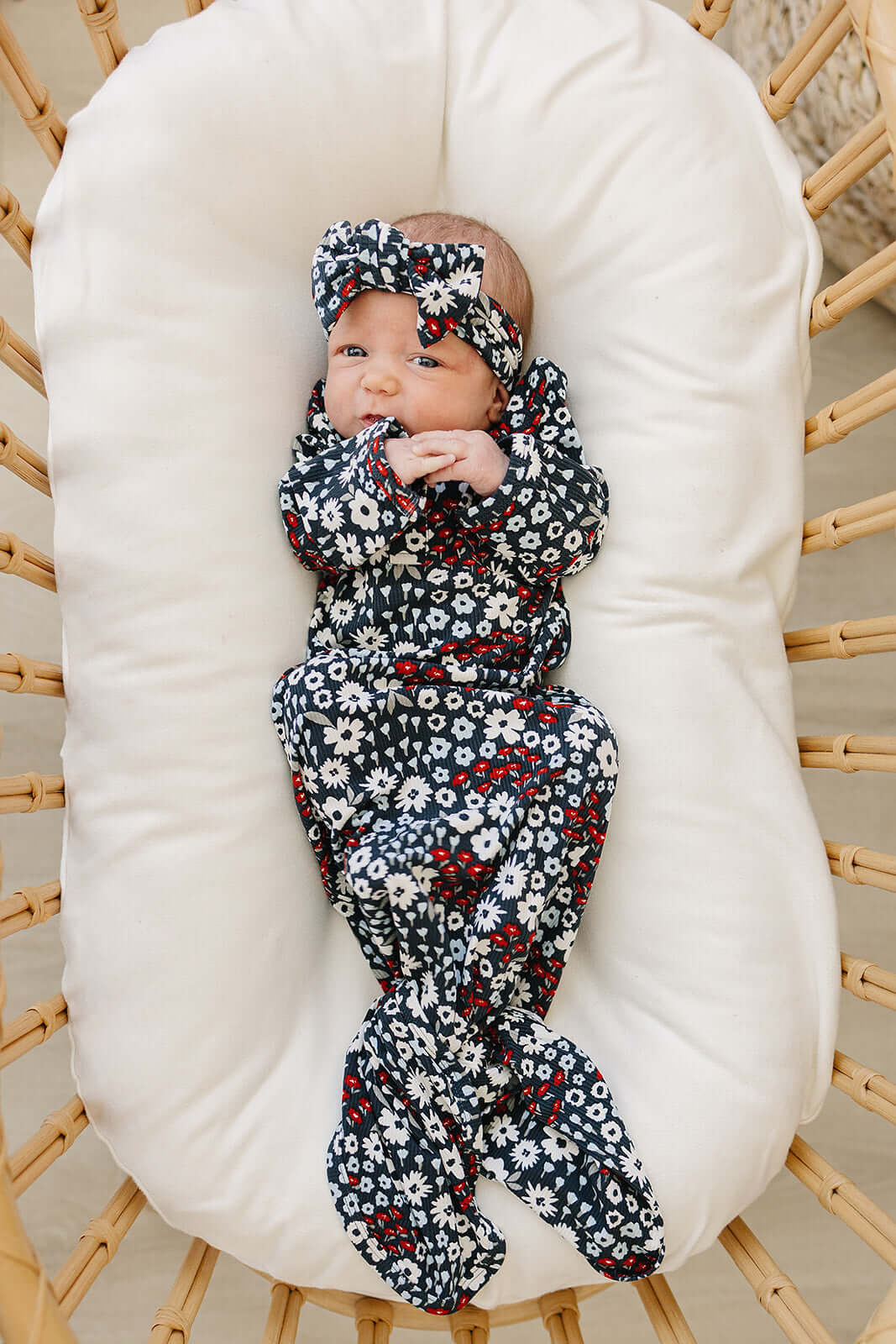 Americana Floral Bamboo Knot Gown | Milk & Baby