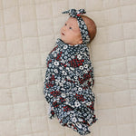 Americana Floral Ribbed Bamboo Head Wrap | Milk & Baby