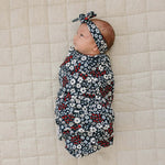 Americana Floral Ribbed Bamboo Stretch Swaddle | Milk & Baby