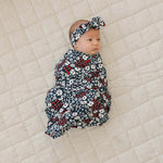 Americana Floral Ribbed Bamboo Stretch Swaddle | Milk & Baby