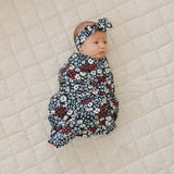 Americana Floral Ribbed Bamboo Stretch Swaddle | Milk & Baby