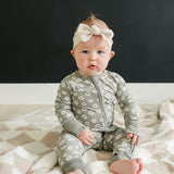 Light Green Daisy Bamboo Zipper | Milk & Baby
