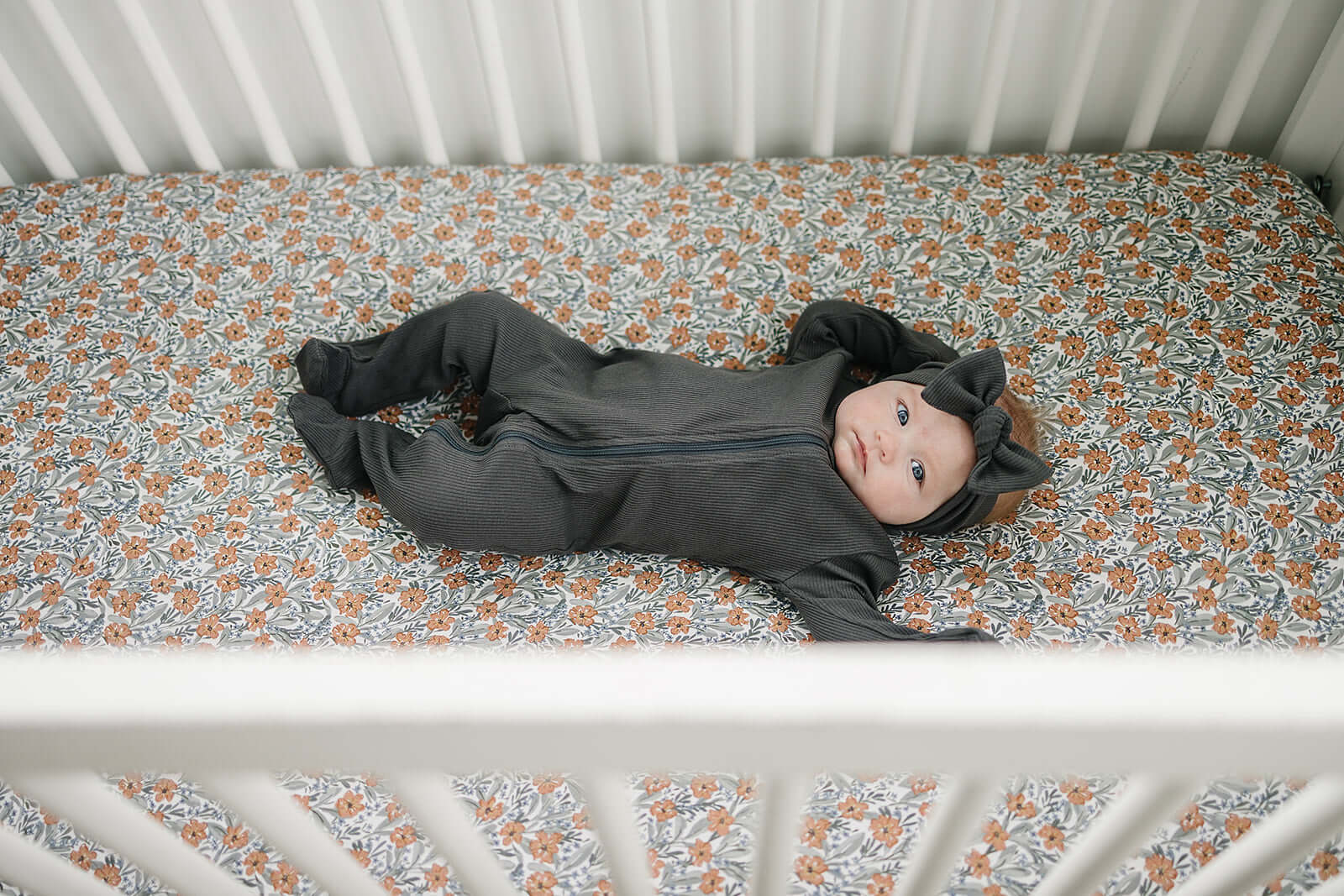 Dainty Meadow Bamboo Stretch Crib Sheet | Milk & Baby