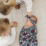 Americana Floral Ribbed Bamboo Stretch Swaddle | Milk & Baby