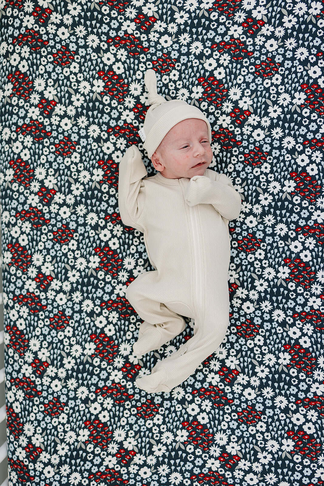 Americana Floral Bamboo Stretch Crib Sheet | Milk & Baby