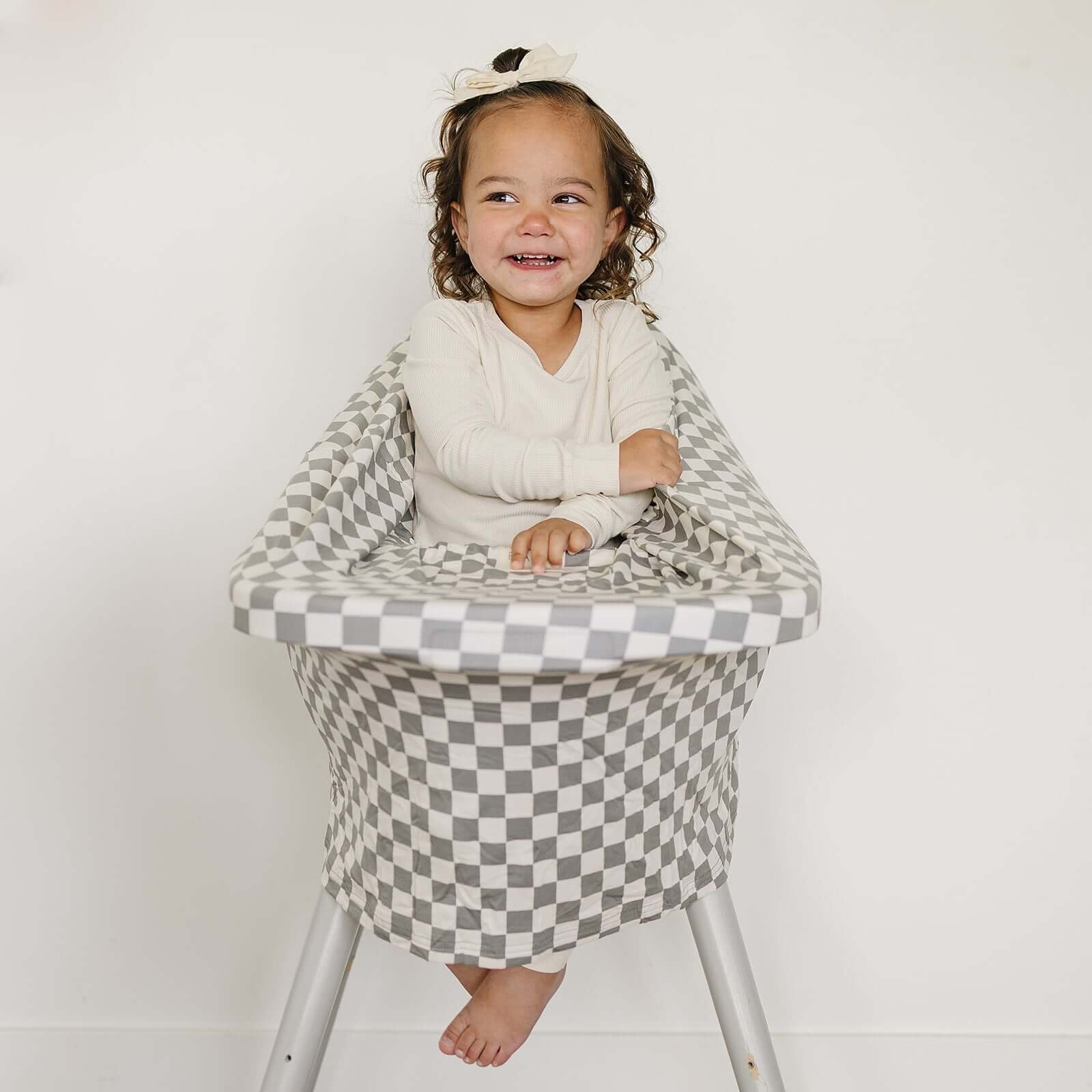 Light Green Checkered Bamboo Multi-Use Cover | Milk & Baby