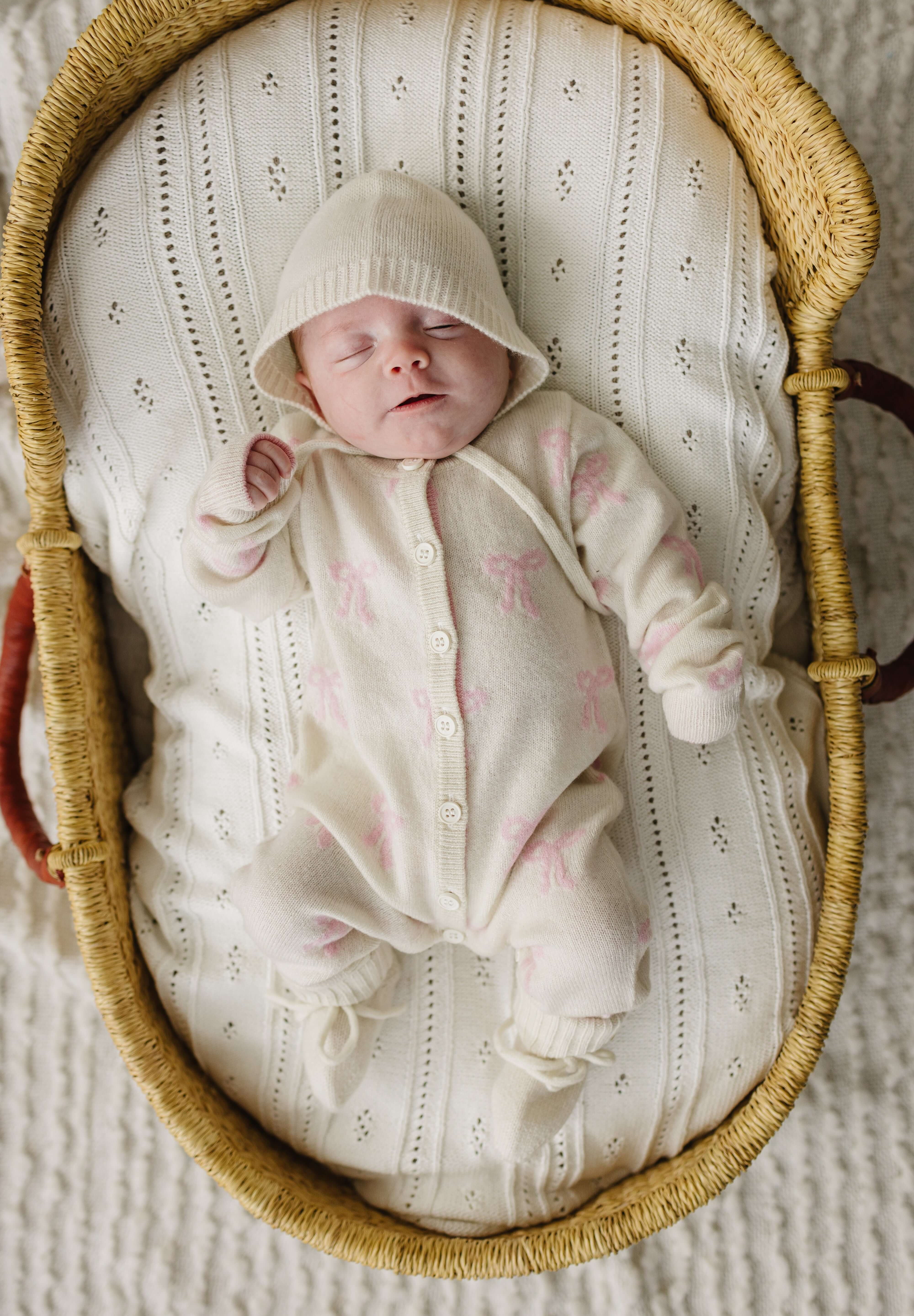 Luna + Luca Bow Cashmere Luxxe Set | Milk & Baby