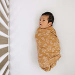 Gingerbread Bamboo Stretch Swaddle | Milk & Baby