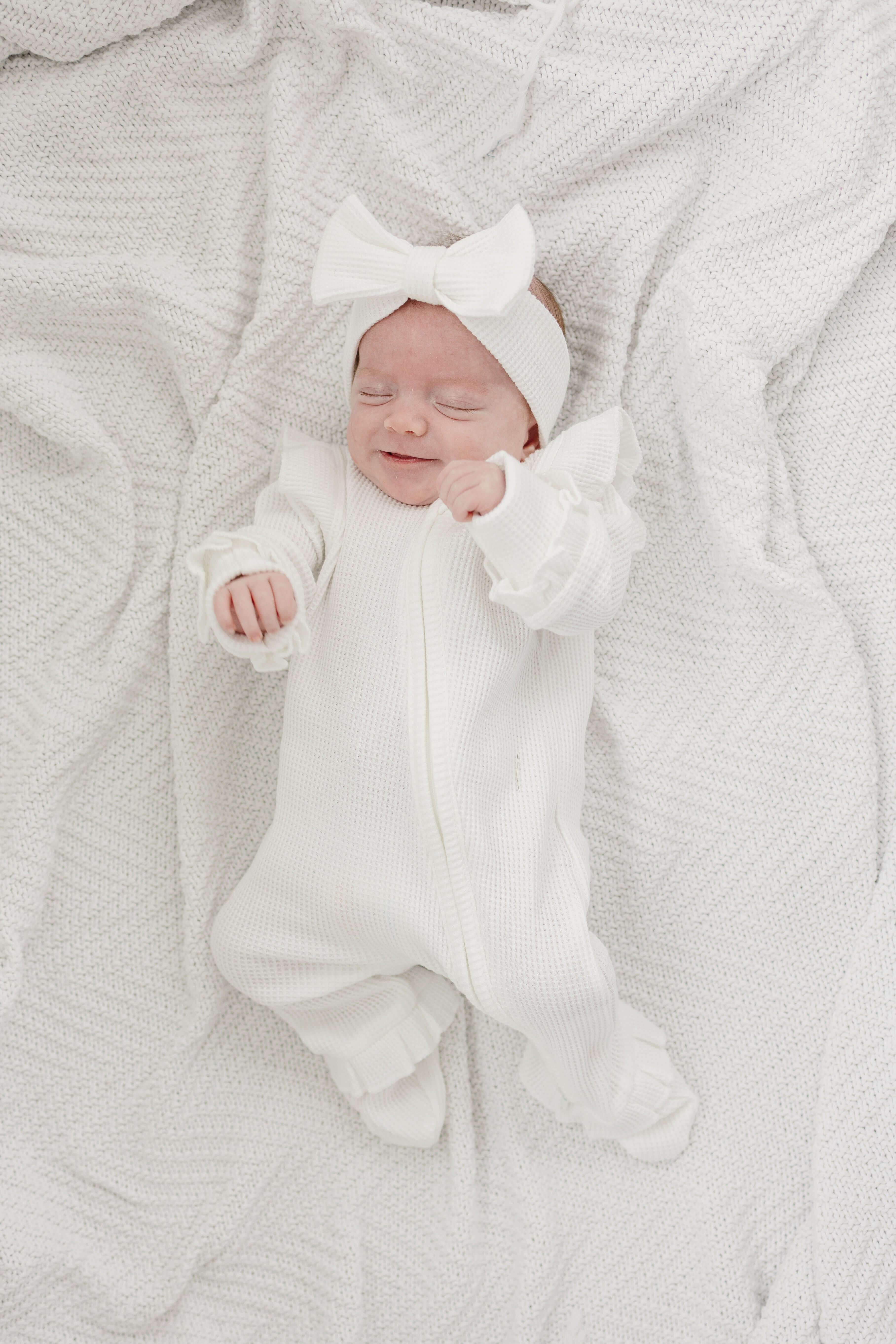 Luna + Luca Ruffle Waffle Set | White | Milk & Baby